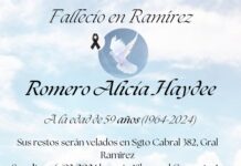 Defunción: Alicia Haydee Romero (Q.E.P.D.)