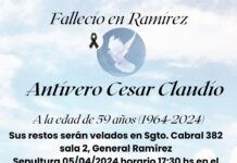Defunción: César Claudio Antivero (Q.E.P.D.)