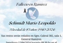 Defunción: Mario Leopoldo Schmidt (Q.E.P.D.)