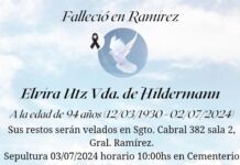 Defunción: Elvira Utz (Q.E.P.D.)