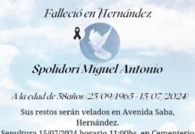 Defunción: Miguel Antonio Spolidori (Q.E.P.D.)