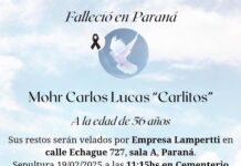 Defunción: Carlos Lucas «Carlitos» Mohr (Q.E.P.D.)