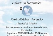 Defunción: Esteban Florencio Castro (Q.E.P.D.)
